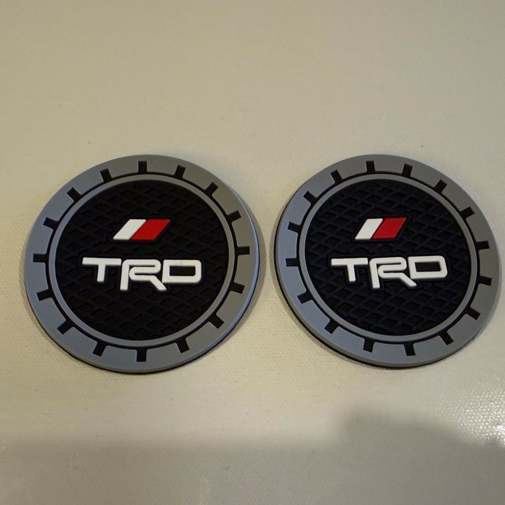 Toyota TRD Car Cup Coasters in Black and Gray Set of 2 NWT